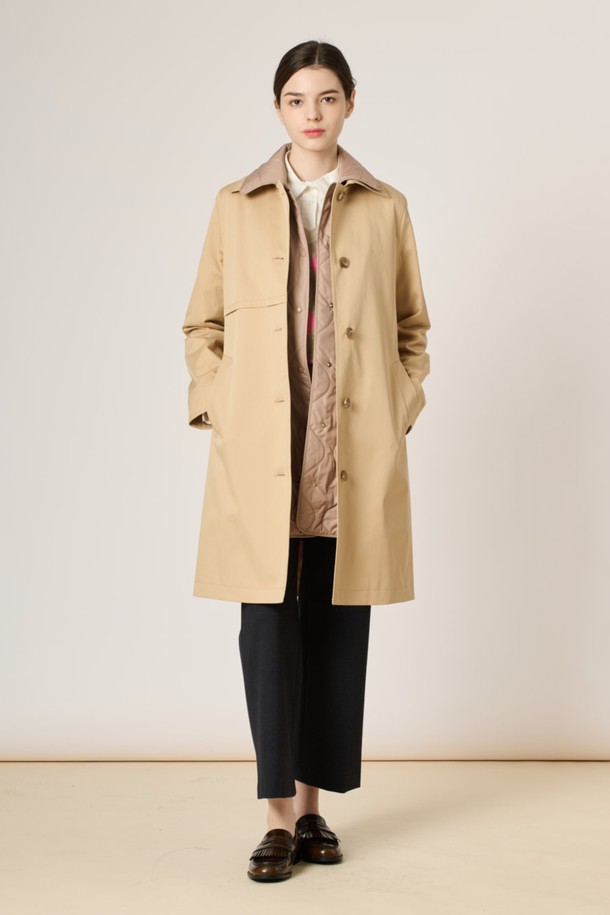 BCBG - 코트 / 패딩 - [24SP]퀼팅 라이너 트랜치 코트 - M/BEIGE B4S2N72572