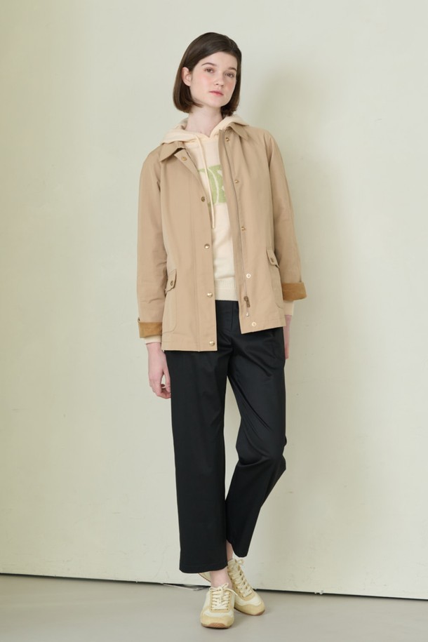 BCBG - 자켓 / 점퍼 - [24SP]아웃포켓 하프 점퍼 - M Beige B4S2R16072