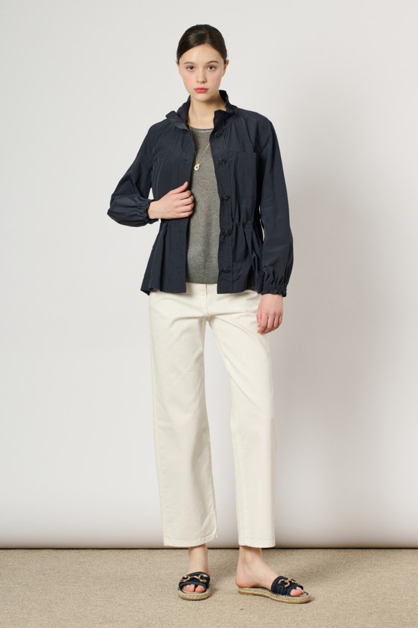 BCBG - 점퍼 - [24SU] 하이넥 드로우스트링 점퍼 - Navy B4M3R15055