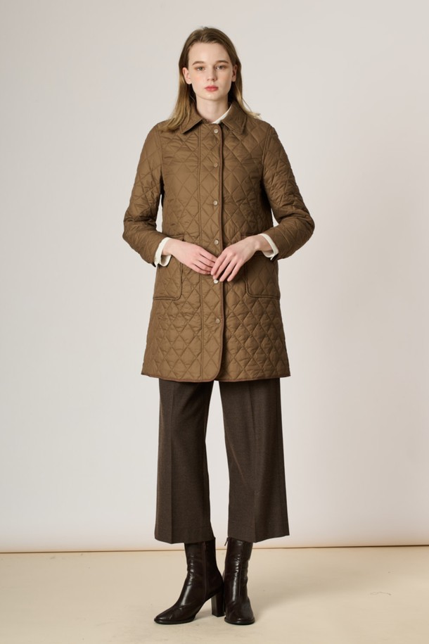 BCBG - 점퍼 - [23FW] 퀼티드 패딩 아우터_BROWN B3W9R14074