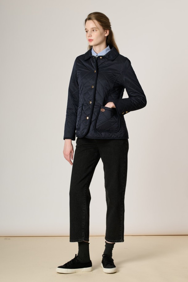 BCBG - 점퍼 - [23FW]클래식 퀼팅 점퍼 - Navy B3W9R13555