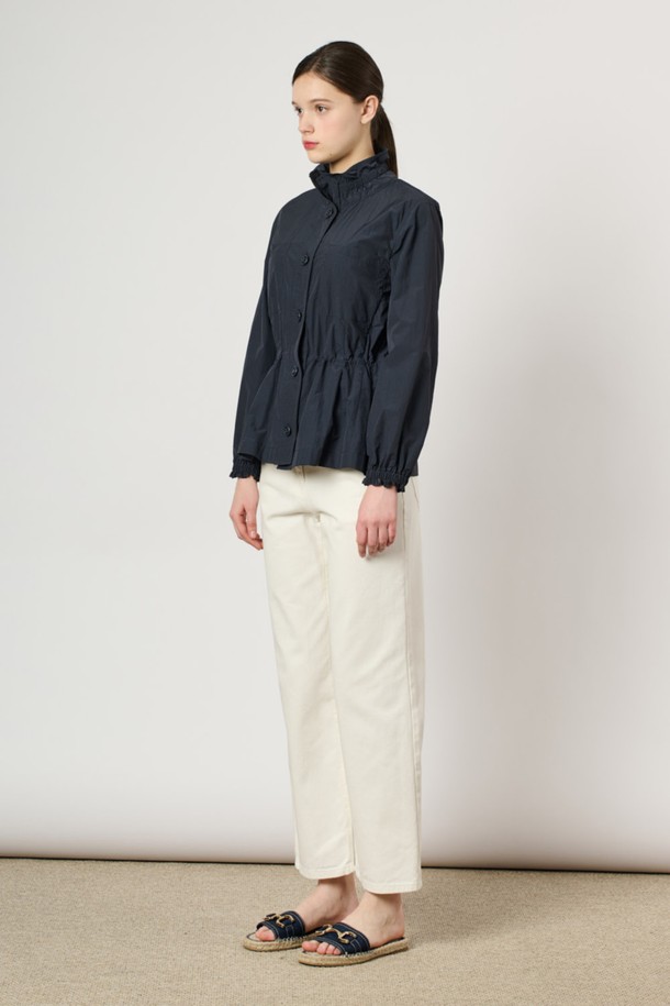 BCBG - 점퍼 - [24SU] 하이넥 드로우스트링 점퍼 - Navy B4M3R15055