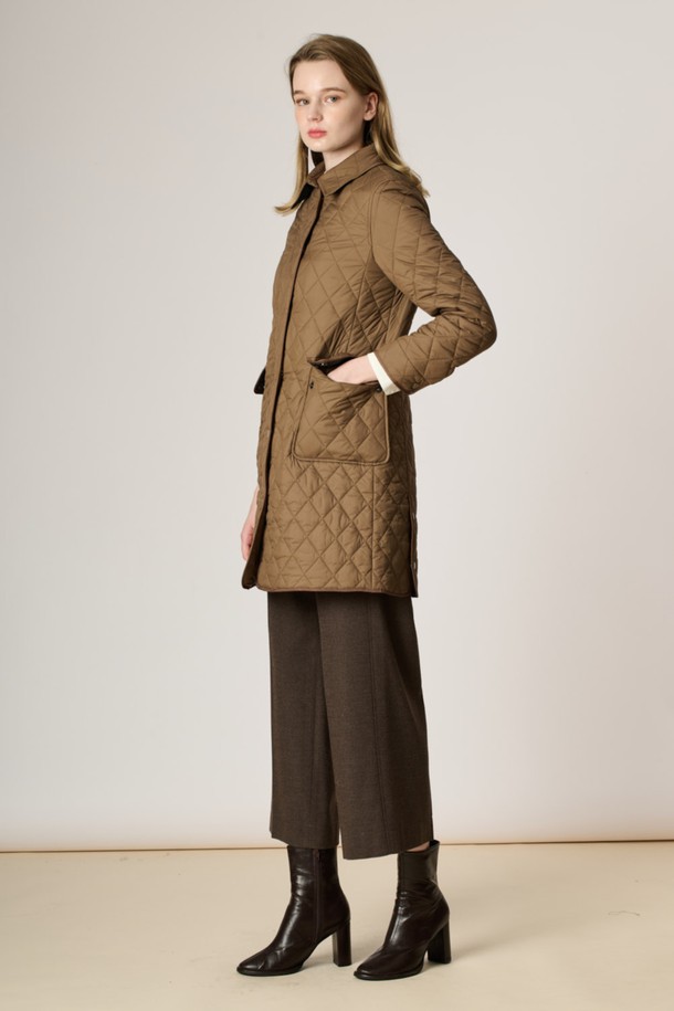 BCBG - 점퍼 - [23FW] 퀼티드 패딩 아우터_BROWN B3W9R14074