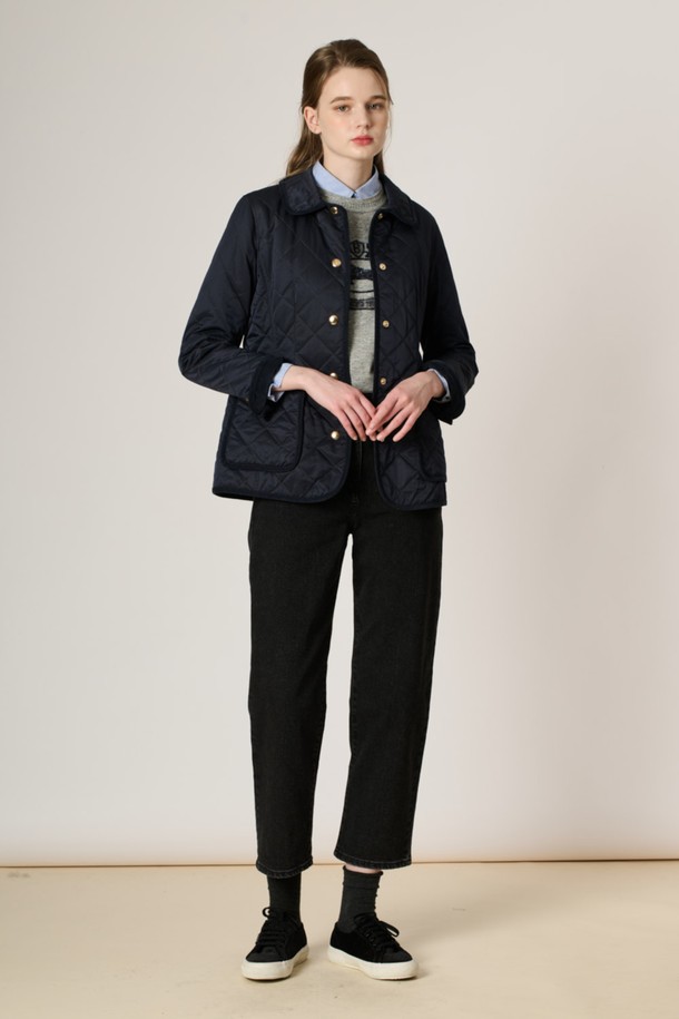 BCBG - 점퍼 - [23FW]클래식 퀼팅 점퍼 - Navy B3W9R13555