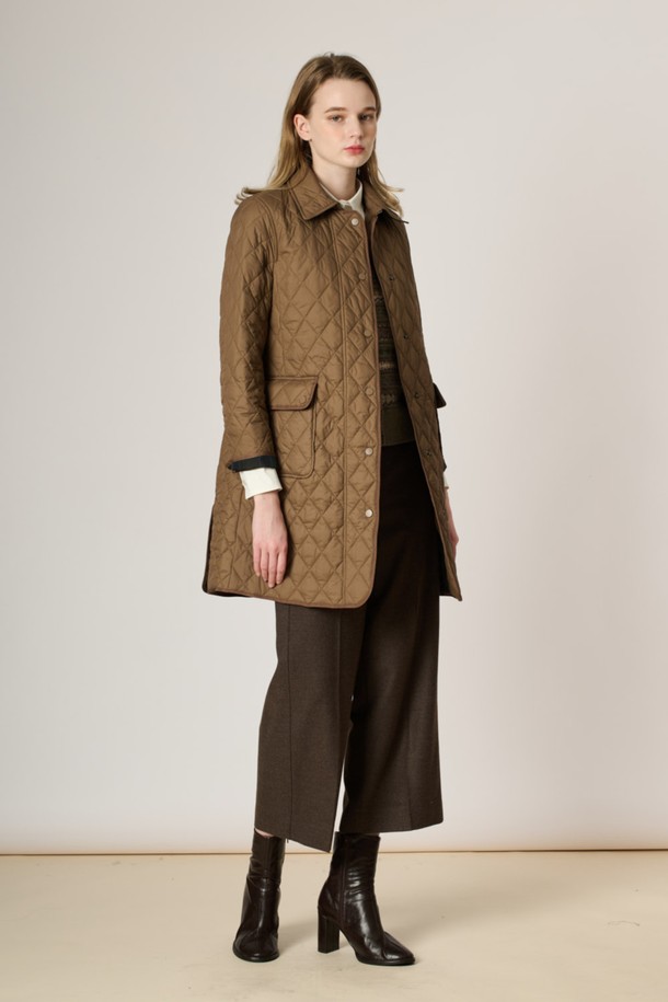 BCBG - 점퍼 - [23FW] 퀼티드 패딩 아우터_BROWN B3W9R14074