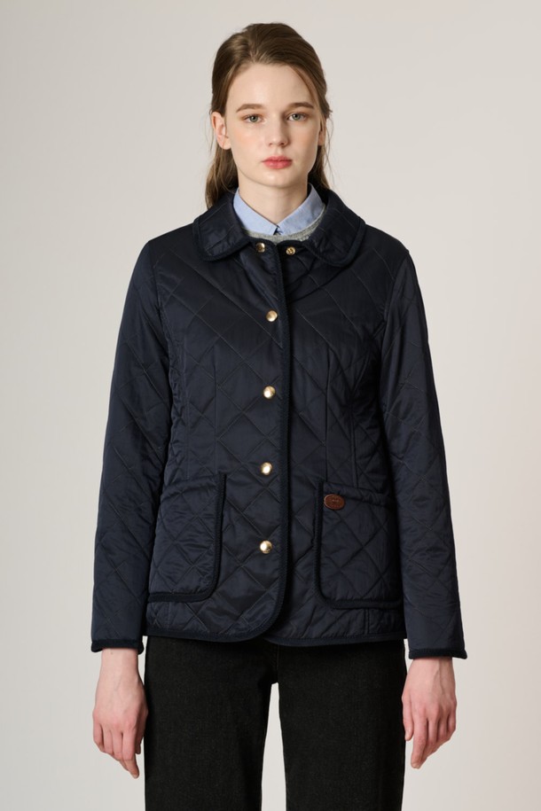 BCBG - 점퍼 - [23FW]클래식 퀼팅 점퍼 - Navy B3W9R13555