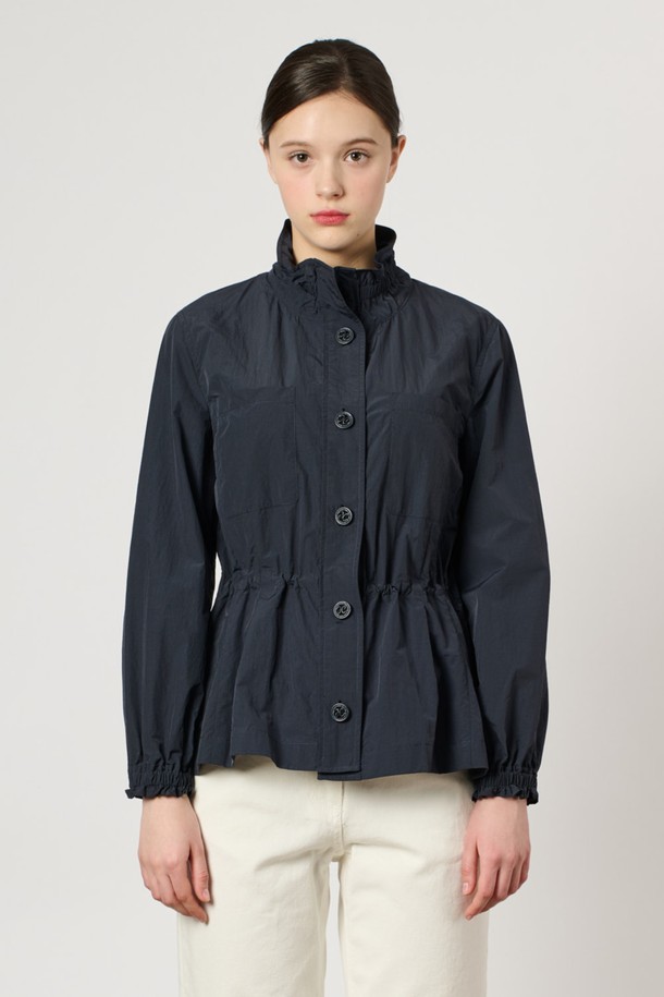 BCBG - 점퍼 - [24SU] 하이넥 드로우스트링 점퍼 - Navy B4M3R15055