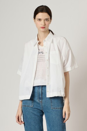 [24SU]솔리드 드로우스트링 셔츠 - White B4M4B42110