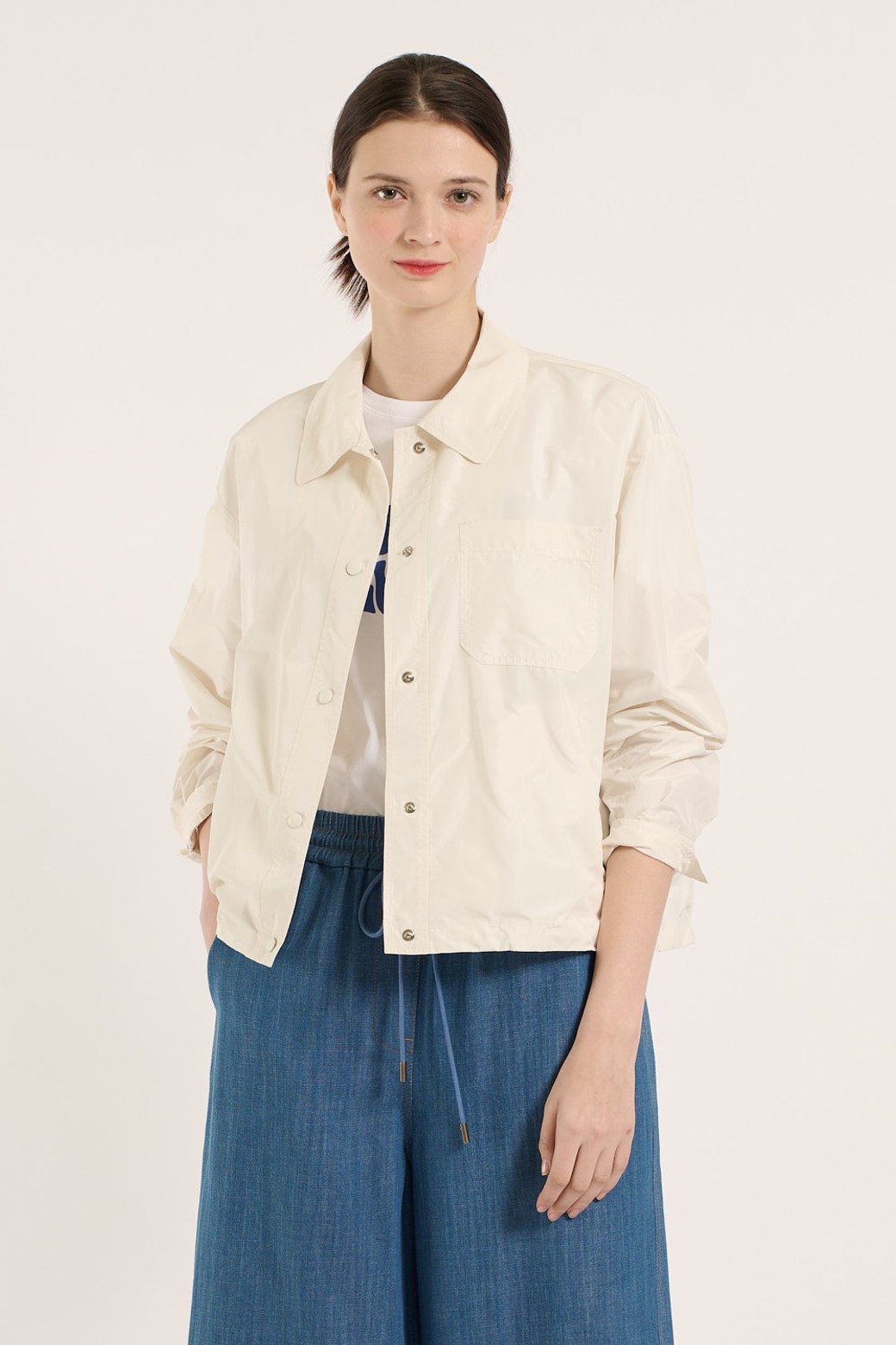 BCBG - 점퍼 - [25SM] 스탠카라 숏점퍼 - CREAM B5B3R15114