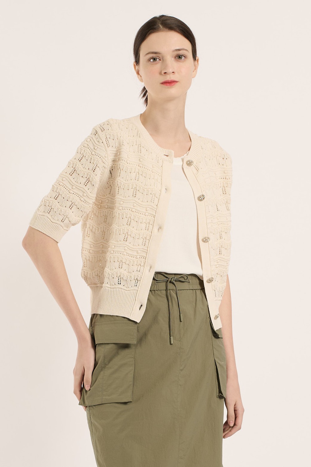 BCBG - 가디건 - [25SM] 카밀라 가디건 - CREAM B5B4K11214