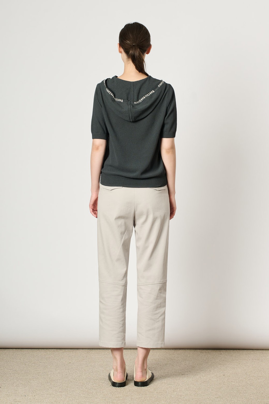 BCBG - 스웨터 - [24FA]후드 니트 탑 - Peacock Blue B4F7K40658