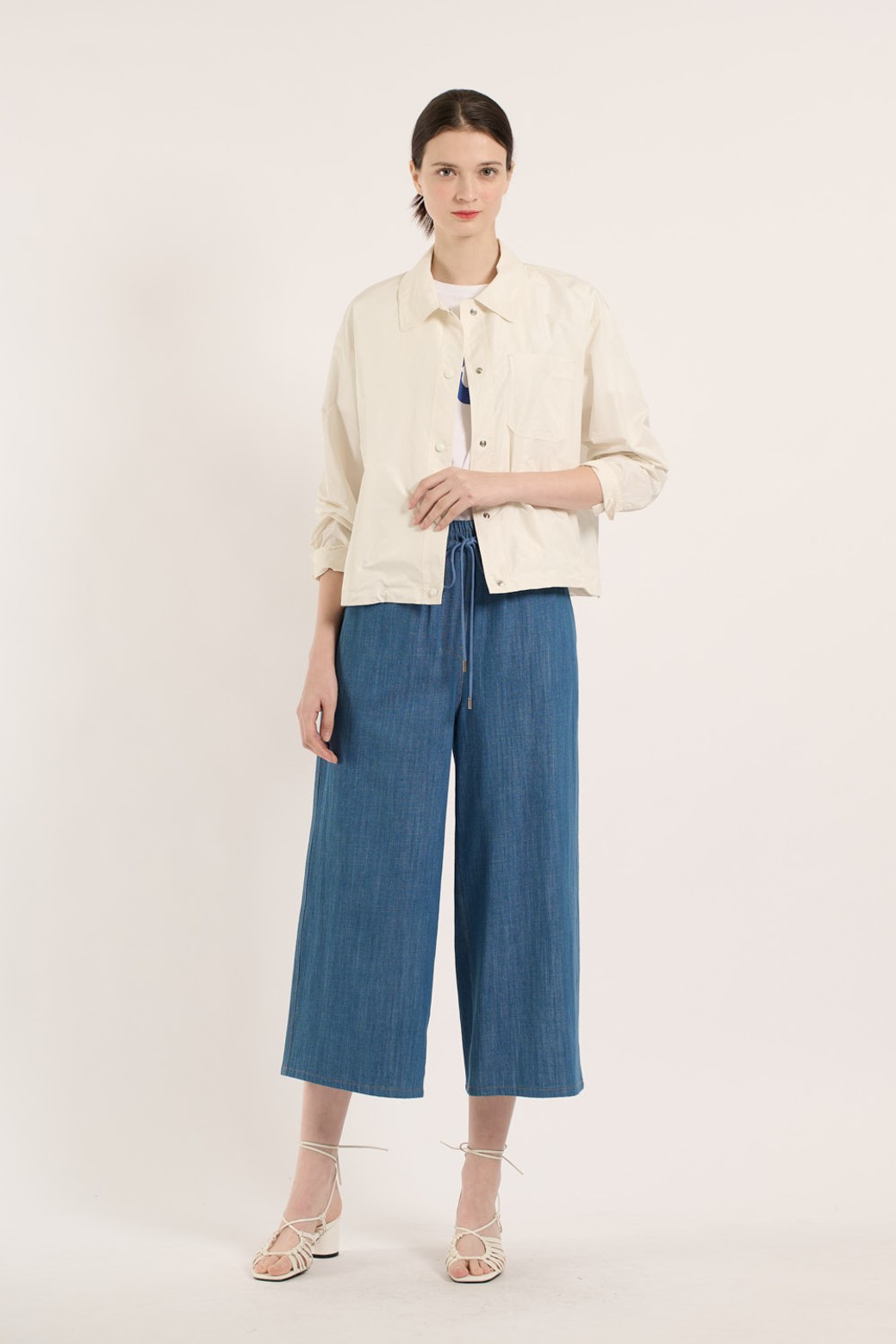 BCBG - 점퍼 - [25SM] 스탠카라 숏점퍼 - CREAM B5B3R15114