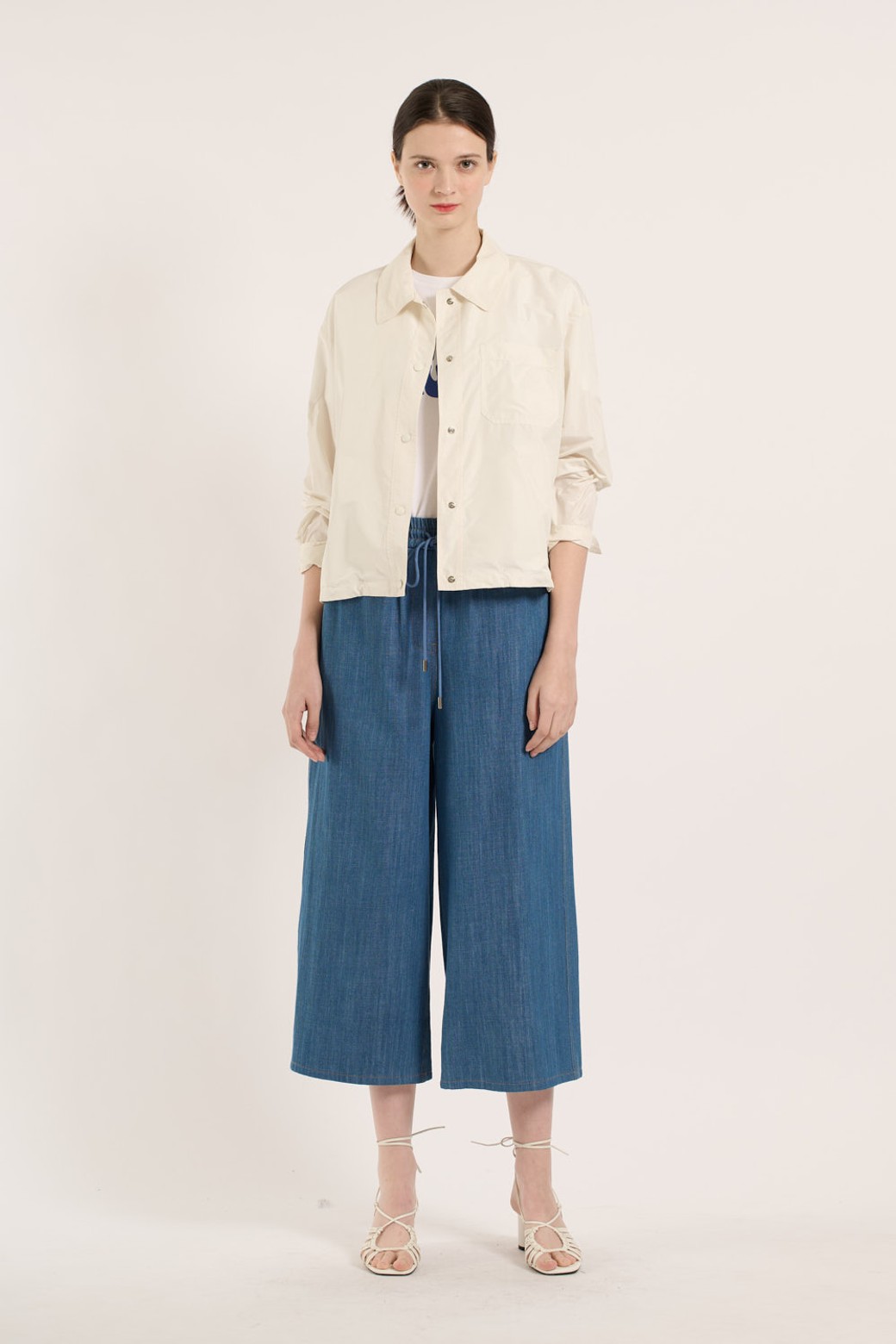 BCBG - 점퍼 - [25SM] 스탠카라 숏점퍼 - CREAM B5B3R15114