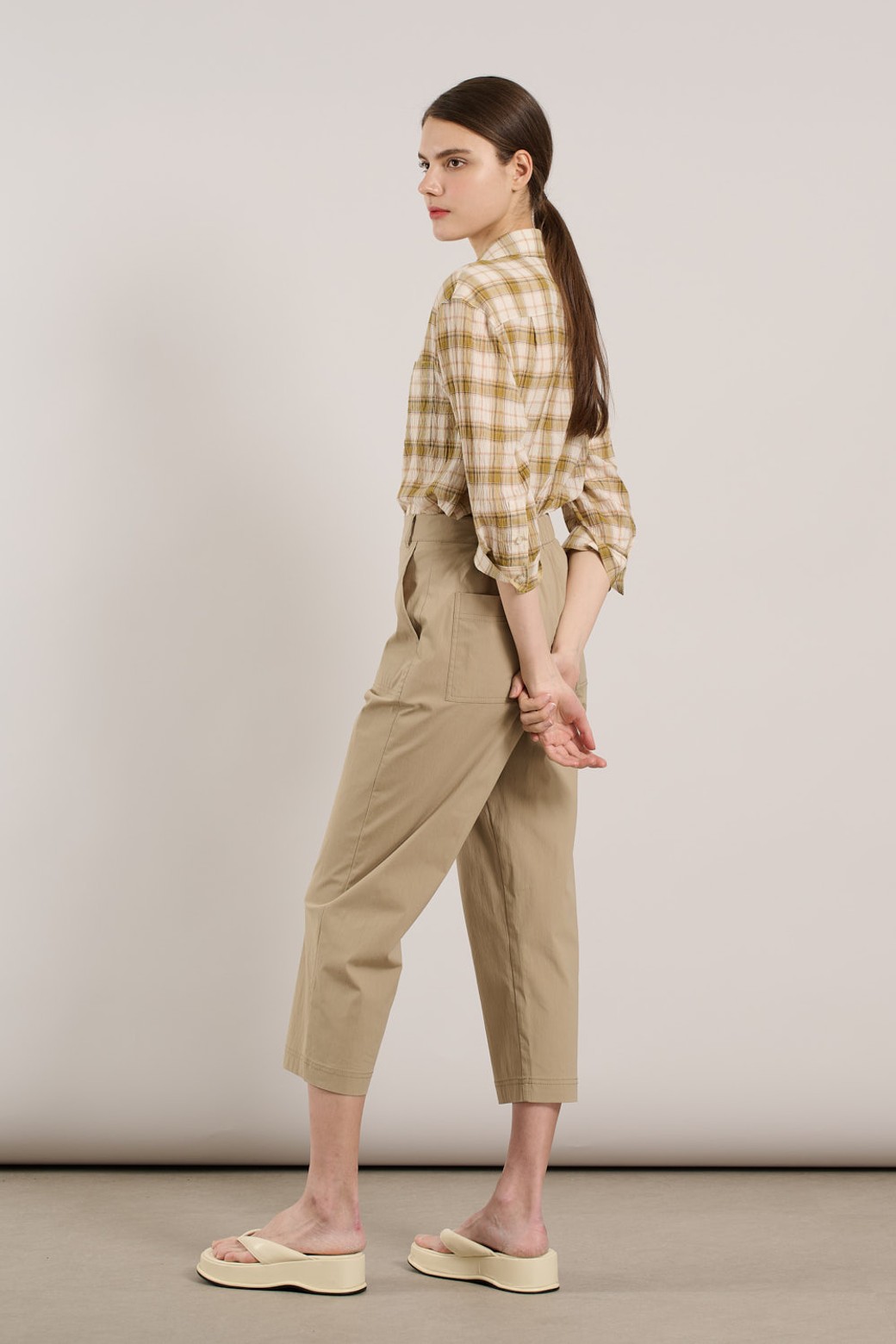 ALL&SUNDRY - 롱/미디팬츠 - [25SU] 베기핏 팬츠 - M BEIGE A5M3P37172