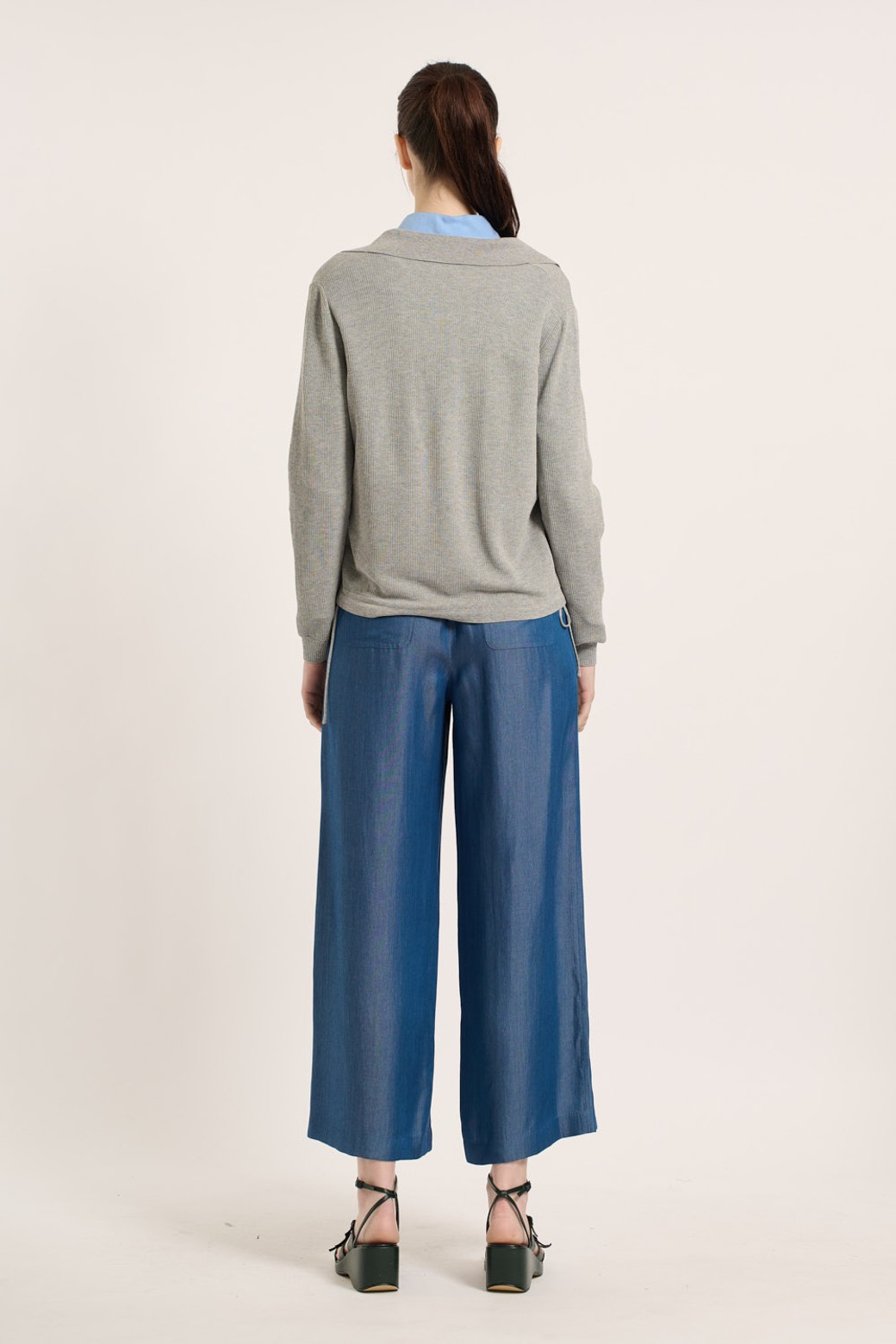BCBG - 가디건 - [25SM] 카라넥 가디건 - MULTI M GRAY B5B4K10897