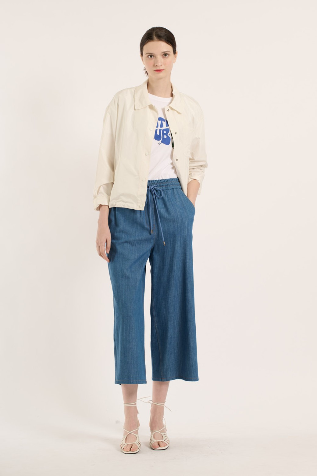 BCBG - 점퍼 - [25SM] 스탠카라 숏점퍼 - CREAM B5B3R15114