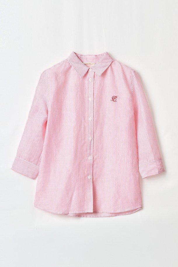 BCBG - 블라우스 - [24FA] 베이직 스트라이프 블라우스 - LIGHT PINK  B4F7B47124