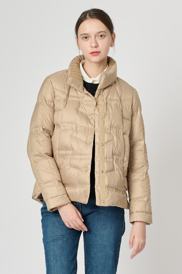 BCBG - 패딩 - [24WT]니트패치 덕 다운 - M BEIGE B4W9G89172