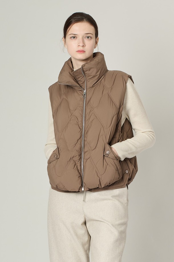 ALL&SUNDRY - 베스트 - [24WT]하이넥 구스 VEST - BROWN A4W9G87074