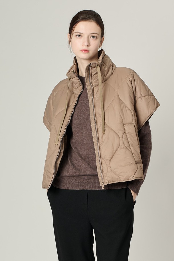 ALL&SUNDRY - 베스트 - [24WT]하이넥 퀼팅 VEST - BROWN A4W9V55074