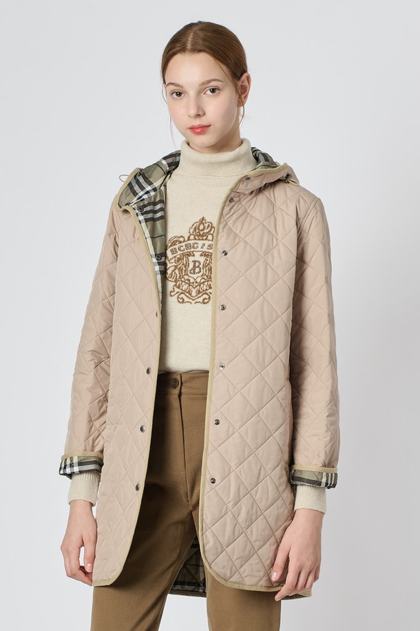 BCBG - 점퍼 - [24WT] 후드 퀼팅 점퍼 - M BEIGE B4W9R17072