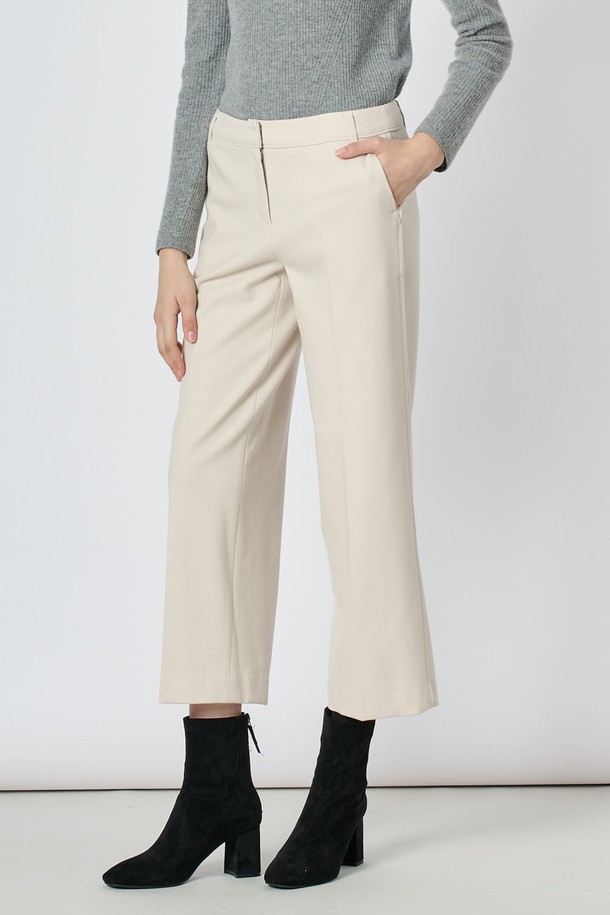 BCBG - 롱/미디팬츠 - [24WT] 세미 와이드 팬츠 - CREAM B4W9P37014