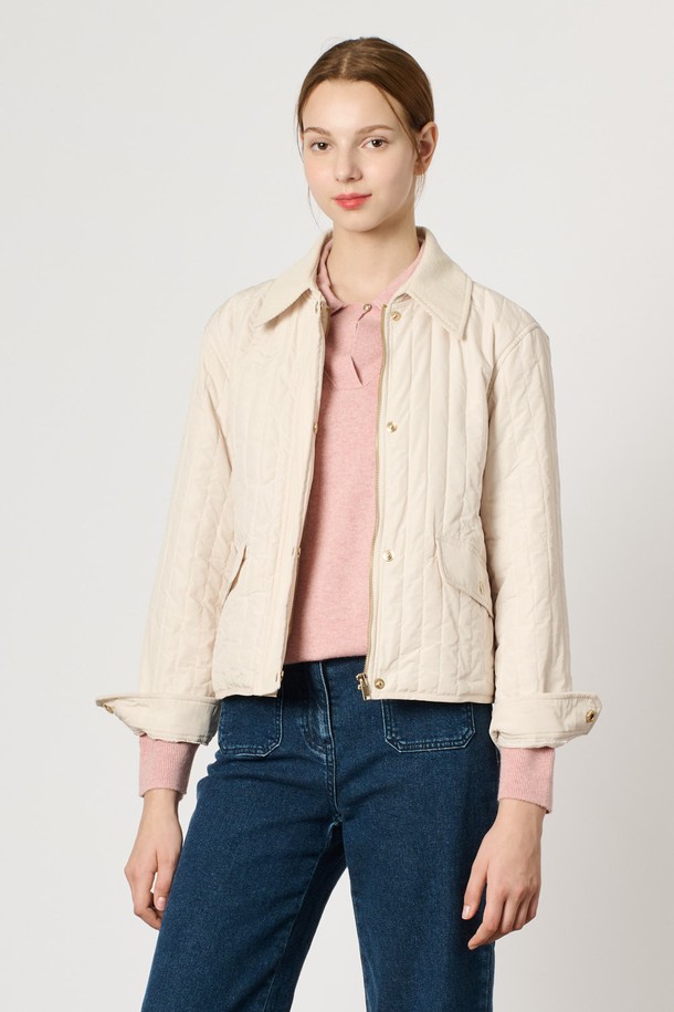 BCBG - 패딩 - [24WT] 라이트 퀼팅 점퍼 - CREAM B4W9R13314