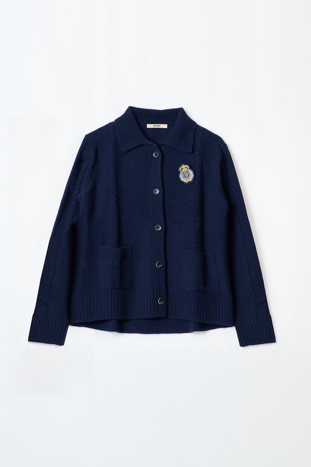 BCBG - 가디건 - [24WT] 캐시 카라 니트 가디건 - NAVY B4W9K10855