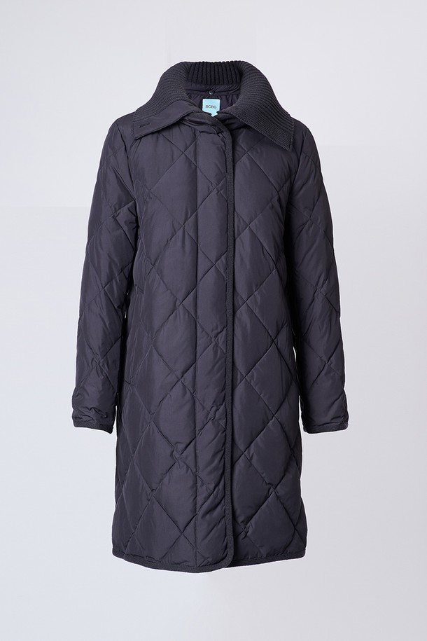 BCBG - 패딩 - [24WT] 탈부착 니트카라 롱 덕다운 - NAVY B4WAF88055