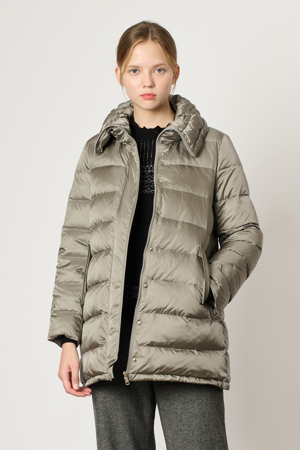 BCBG - 패딩 - [24WT] 카라 넥 롱 다운 - M GRAY B4WAF82516