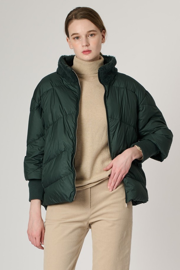 BCBG - 패딩 - [24WT] 양모블록 덕다운 - DARK GREEN B5S1G87543