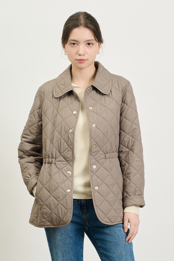 BCBG - 점퍼 - [25SP] 벨티드 퀼팅 점퍼 - KHAKI B5S1R10345