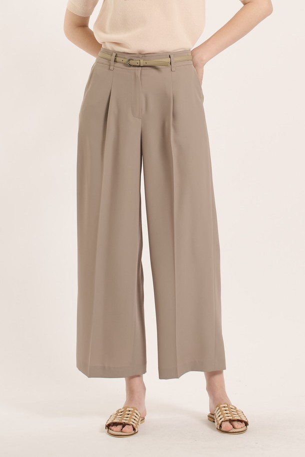 BCBG - 롱/미디팬츠 - [25SM] 벨트세트 와이드 슬렉스 - M BEIGE B5B3P30772