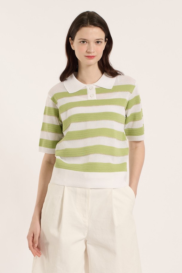 BCBG - 스웨터 - [25SM] 티에리 단가라 풀오버 - MINT B5B4K48238