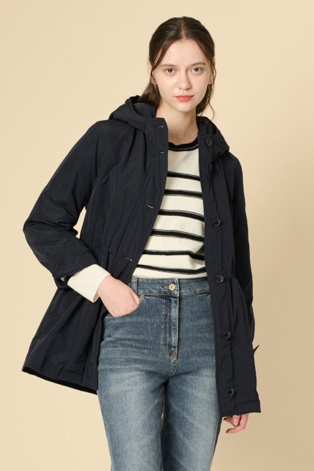 BCBG - 점퍼 - [24WT]드로우스트링 후드 점퍼 - DARK NAVY B4W9R13256