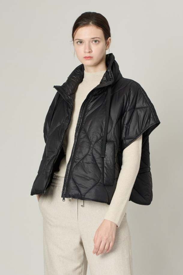 ALL&SUNDRY - 베스트 - [24WT]하이넥 퀼팅 VEST - BLACK A4W9V55099