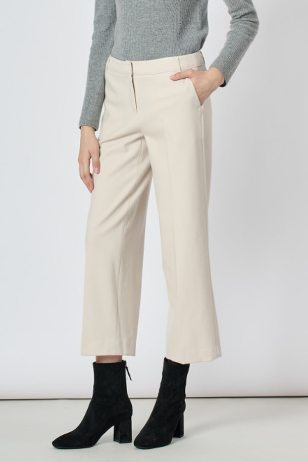 BCBG - 롱/미디팬츠 - [24WT] 세미 와이드 팬츠 - CREAM B4W9P37014