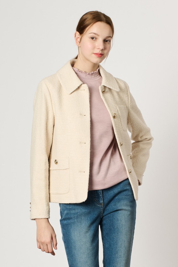 BCBG - 자켓 - [24WT] 소프트 트위드 자켓 - LIGHT BEIGE B4W9J11371