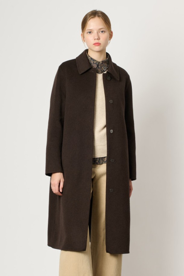 BCBG - 코트 - [24WT] 캐시미어 코트 - DARK BROWN B4WAH82075