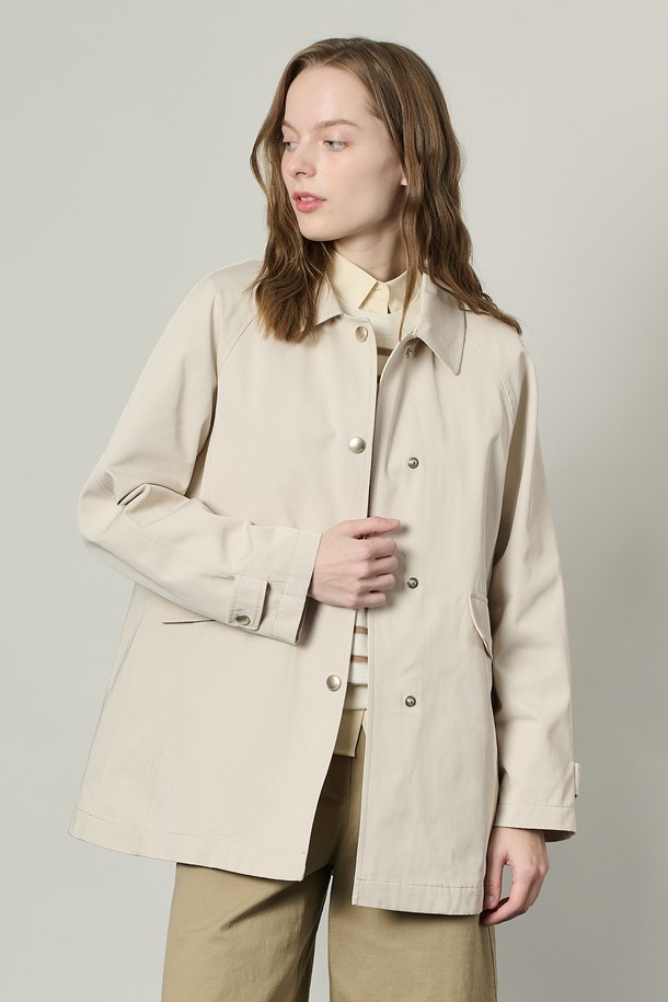 ALL&SUNDRY - 자켓 - [25SS] 코듀로이 칼라블록 하프 자켓 - LIGHT BEIGE A5S2N72271