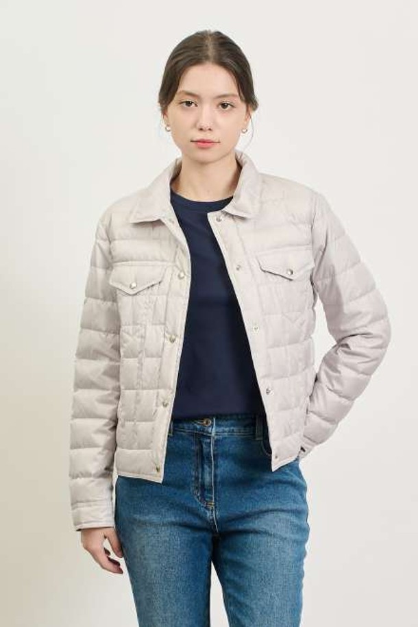 BCBG - 패딩 - [25SP] 투 포켓 자켓 다운 - LIGHT GRAY B5S1F80515