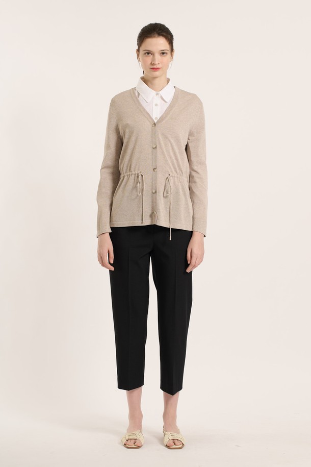 BCBG - 가디건 - [25SM] 웨이스트 스트링 가디건 - M BEIGE B5B4K11472