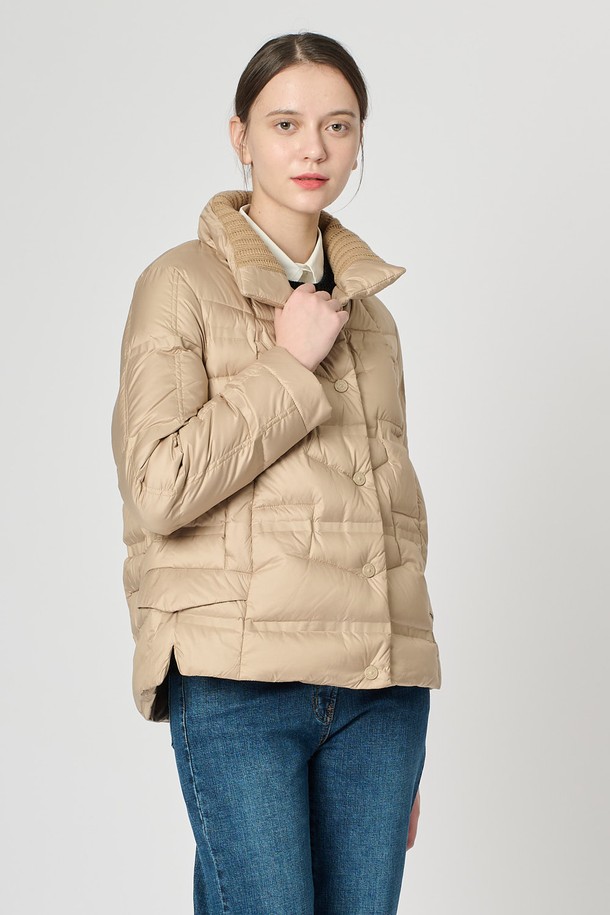 BCBG - 패딩 - [24WT]니트패치 덕 다운 - M BEIGE B4W9G89172