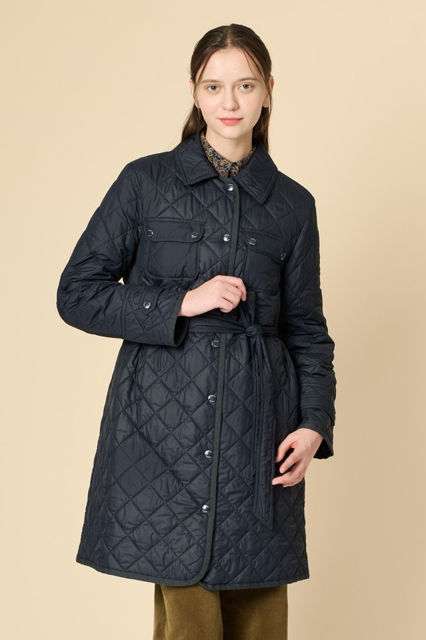 BCBG - 점퍼 - [24WT]벨티드 퀼팅 점퍼 - DARK NAVY B4W9R13556