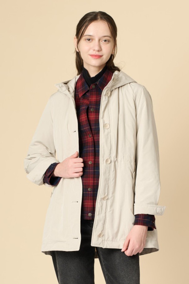 BCBG - 점퍼 - [24WT]드로우스트링 후드 점퍼 - LIGHT BEIGE B4W9R13271