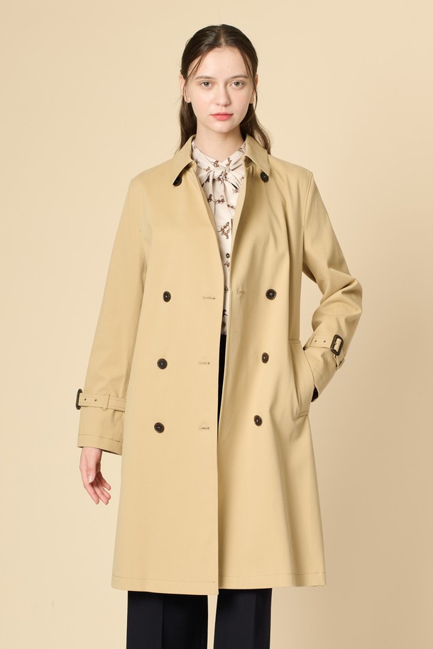 BCBG - 트렌치코트 - [24WT]벨티드 더블 트랜치코트 - M BEIGE B4W9N72072