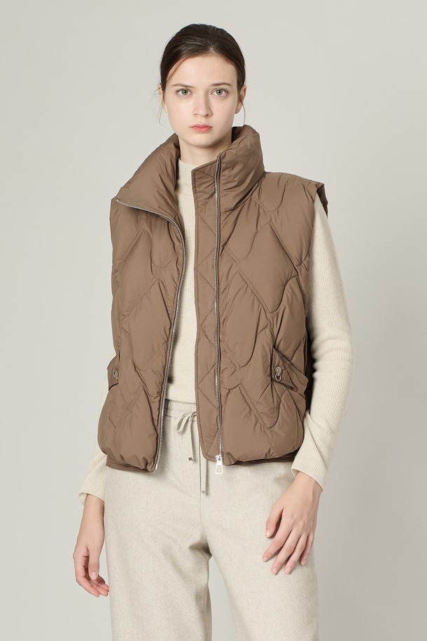 ALL&SUNDRY - 베스트 - [24WT]하이넥 구스 VEST - BROWN A4W9G87074