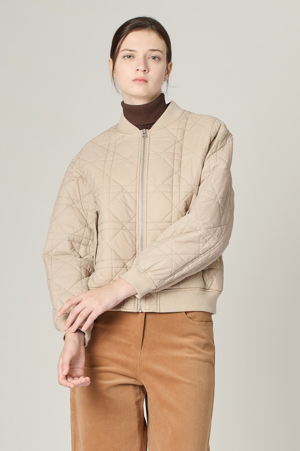 ALL&SUNDRY - 점퍼 - [24WT]보머 퀼팅 점퍼 - LIGHT BEIGE A4W9J11871