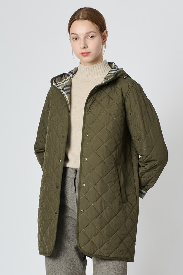 BCBG - 점퍼 - [24WT] 후드 퀼팅 점퍼 - KHAKI B4W9R17045