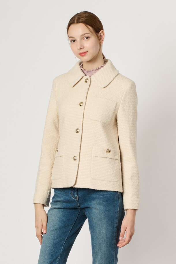 BCBG - 자켓 - [24WT] 소프트 트위드 자켓 - LIGHT BEIGE B4W9J11371